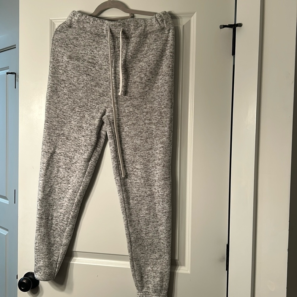 Leisure pants elastic drawstring waist gray